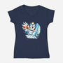 Christmas Owl-Womens-V-Neck-Tee-Vallina84