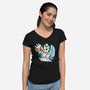 Christmas Owl-Womens-V-Neck-Tee-Vallina84