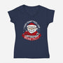 Not So Jolly Old Saint Nick-Womens-V-Neck-Tee-Aarons Art Room