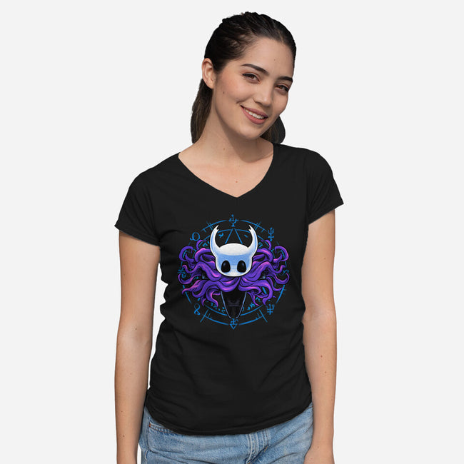 Shadow Knight Cult-Womens-V-Neck-Tee-spoilerinc