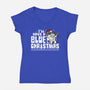 Bluey Xmas-Womens-V-Neck-Tee-Boggs Nicolas