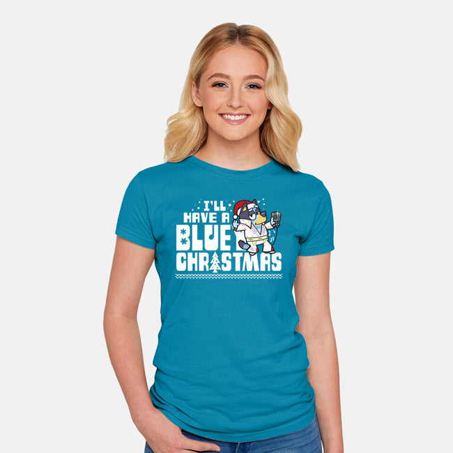 Bluey Xmas-Womens-Fitted-Tee-Boggs Nicolas