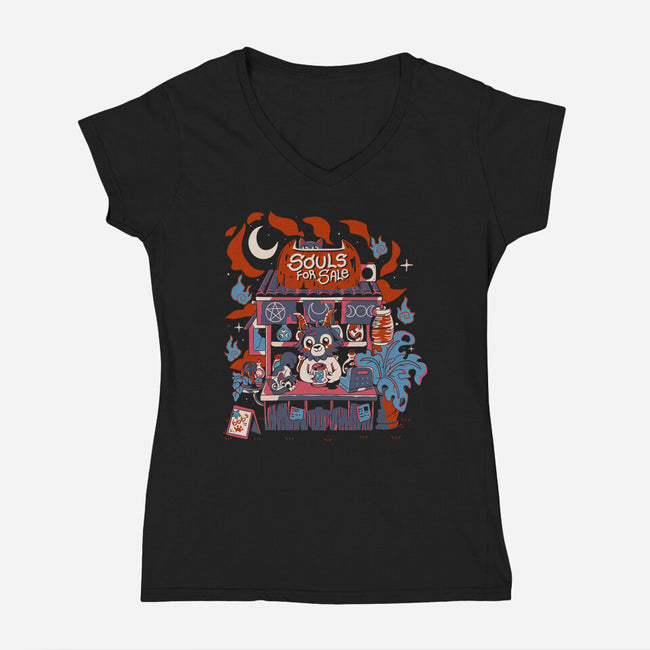 Souls For Sale-Womens-V-Neck-Tee-Nerd Universe