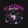 All My Friends Are Evil-Womens-Basic-Tee-Nerd Universe