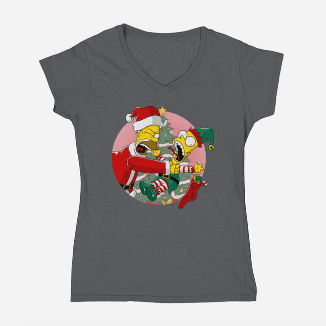 Not Santa's Helper-Womens-V-Neck-Tee-MarianoSan