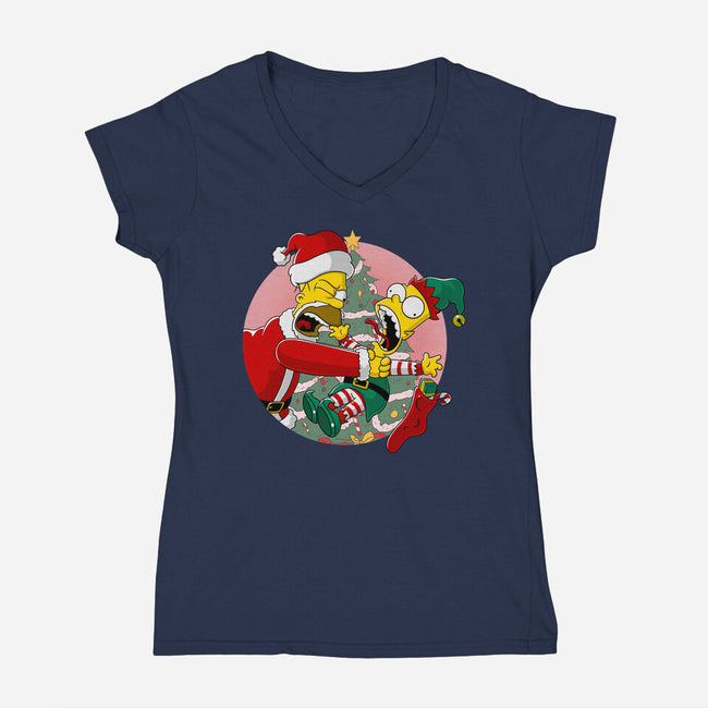 Not Santa's Helper-Womens-V-Neck-Tee-MarianoSan