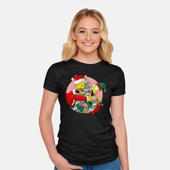 Not Santa's Helper-Womens-Fitted-Tee-MarianoSan