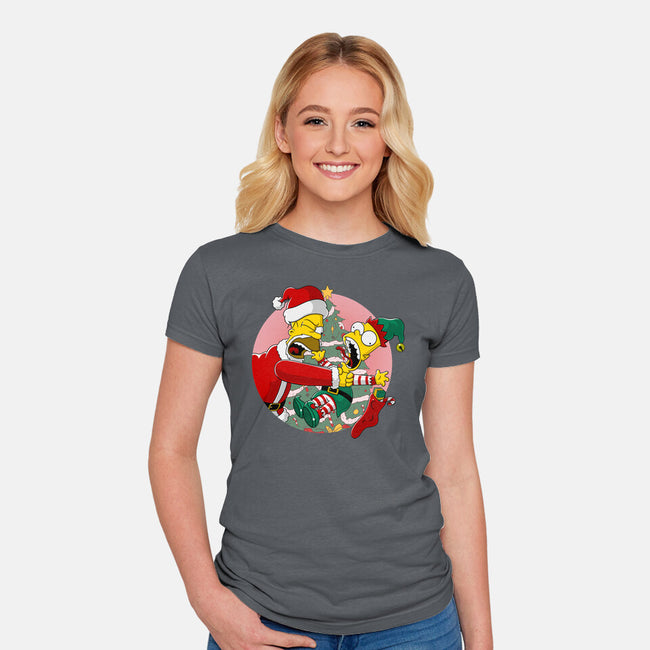 Not Santa's Helper-Womens-Fitted-Tee-MarianoSan