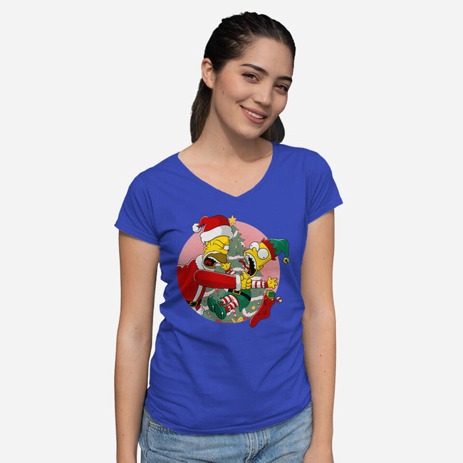 Not Santa's Helper-Womens-V-Neck-Tee-MarianoSan