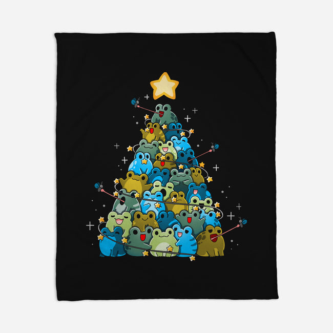 Froggy Christmas-None-Fleece-Blanket-Vallina84