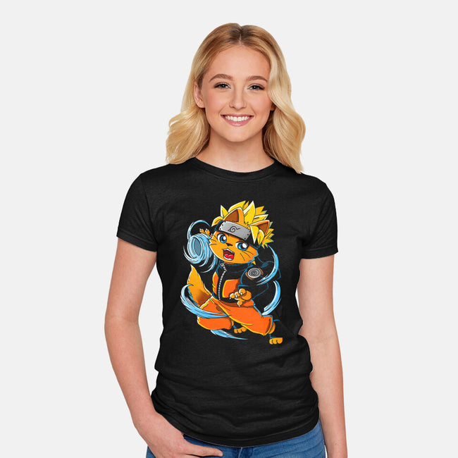 Meowruto-Womens-Fitted-Tee-Vallina84