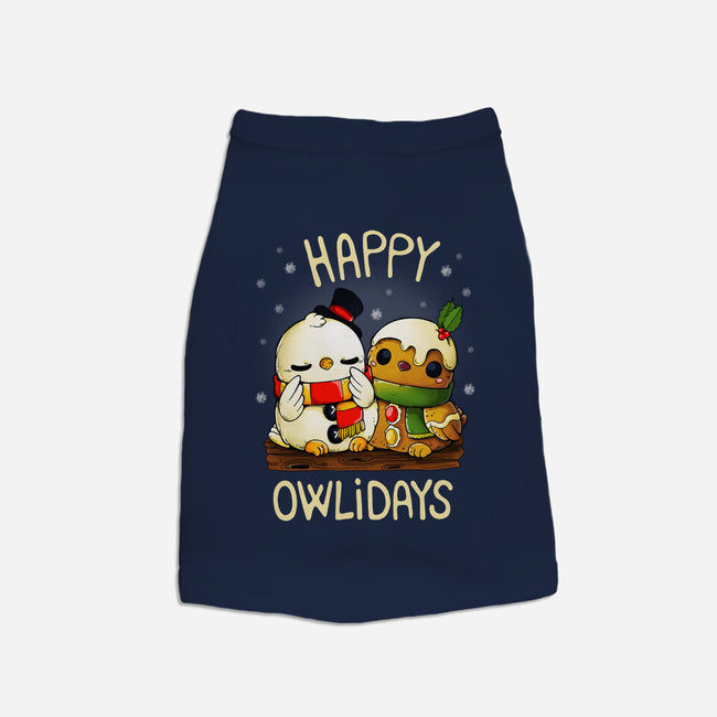 Happy Owlidays-Dog-Basic-Pet Tank-Vallina84
