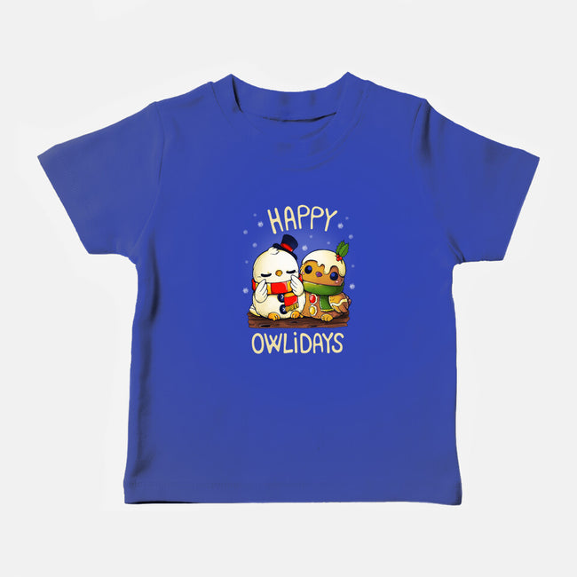 Happy Owlidays-Baby-Basic-Tee-Vallina84