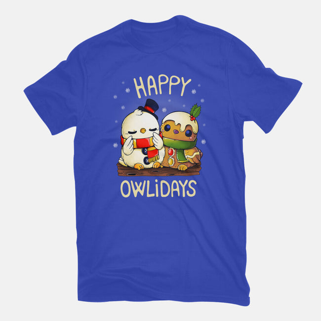 Happy Owlidays-Womens-Basic-Tee-Vallina84