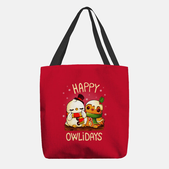 Happy Owlidays-None-Basic Tote-Bag-Vallina84