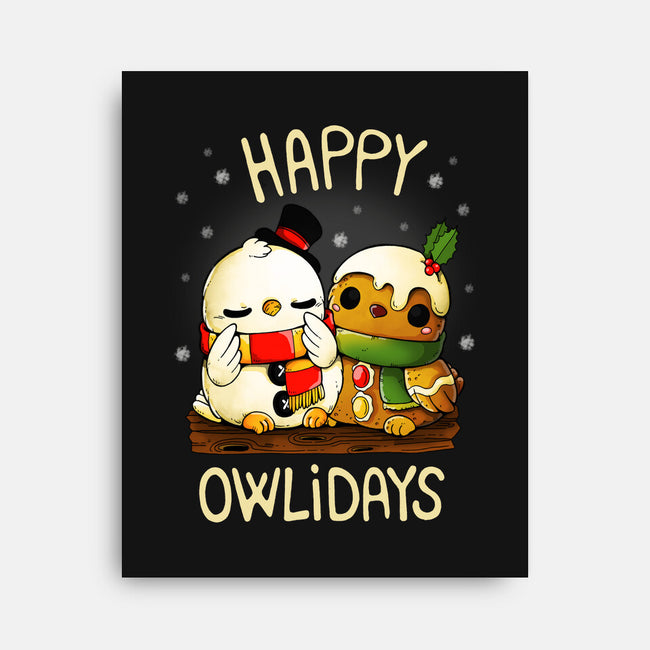 Happy Owlidays-None-Stretched-Canvas-Vallina84