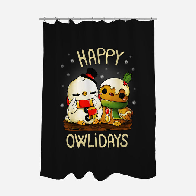 Happy Owlidays-None-Polyester-Shower Curtain-Vallina84