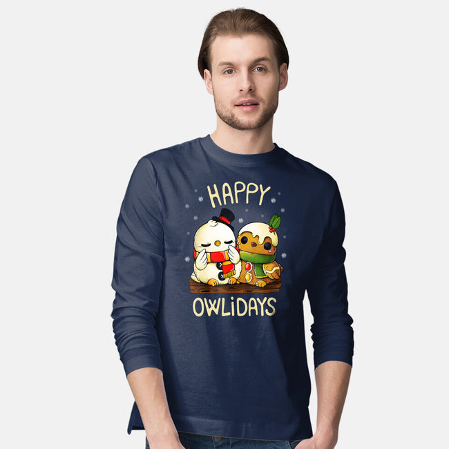 Happy Owlidays-Mens-Long Sleeved-Tee-Vallina84