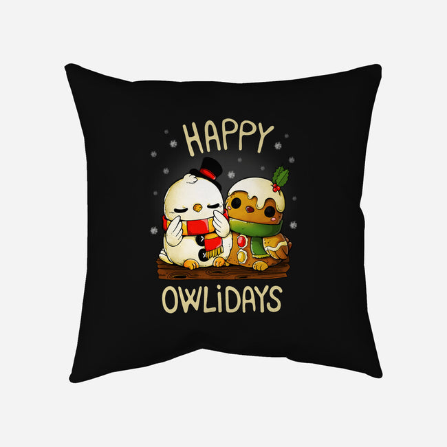 Happy Owlidays-None-Non-Removable Cover w Insert-Throw Pillow-Vallina84