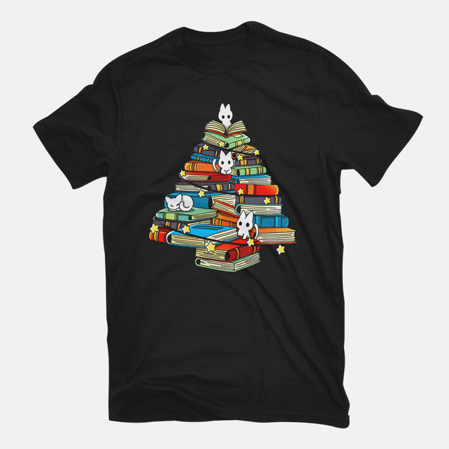 Christmas Books-Womens-Basic-Tee-Vallina84