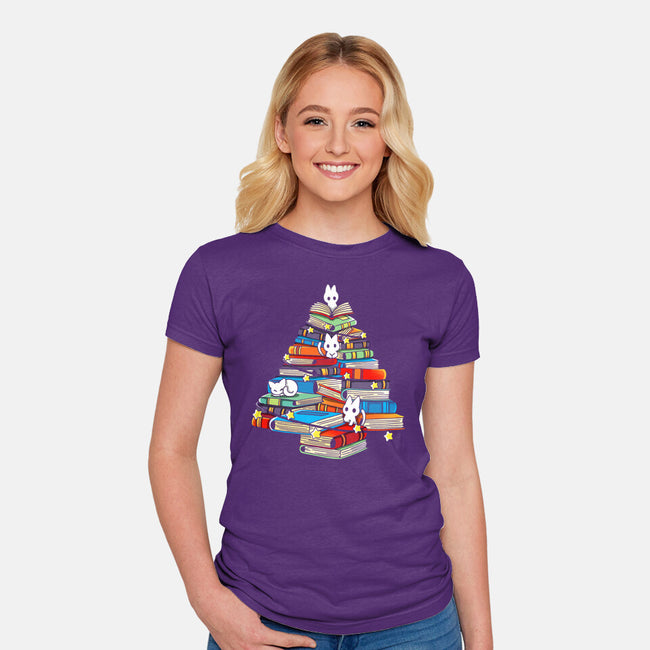 Christmas Books-Womens-Fitted-Tee-Vallina84