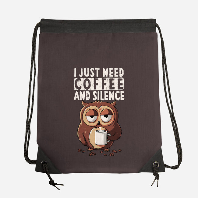 Coffee And Silence-None-Drawstring-Bag-ducfrench