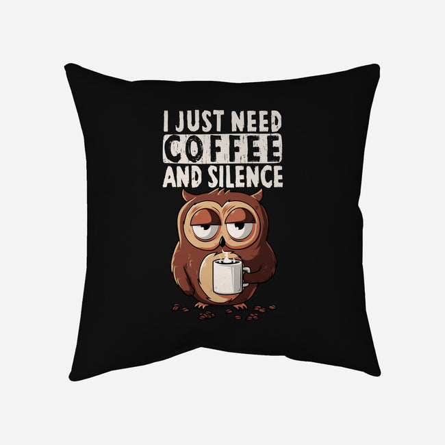 Coffee And Silence-None-Removable Cover w Insert-Throw Pillow-ducfrench