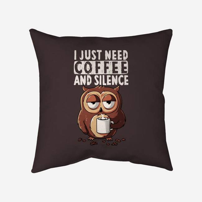 Coffee And Silence-None-Removable Cover w Insert-Throw Pillow-ducfrench