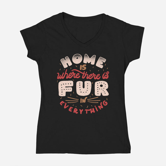 Fur In Everything-Womens-V-Neck-Tee-tobefonseca