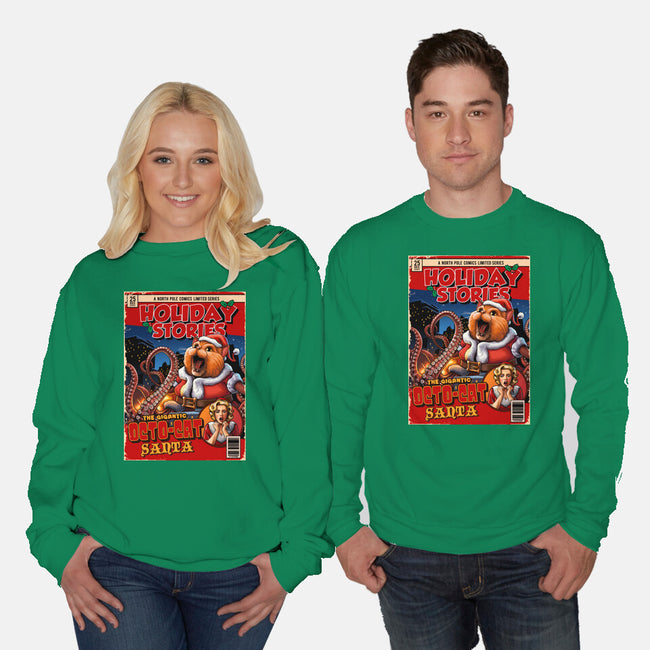 Gigantic Octo-Cat Santa-Unisex-Crew Neck-Sweatshirt-daobiwan