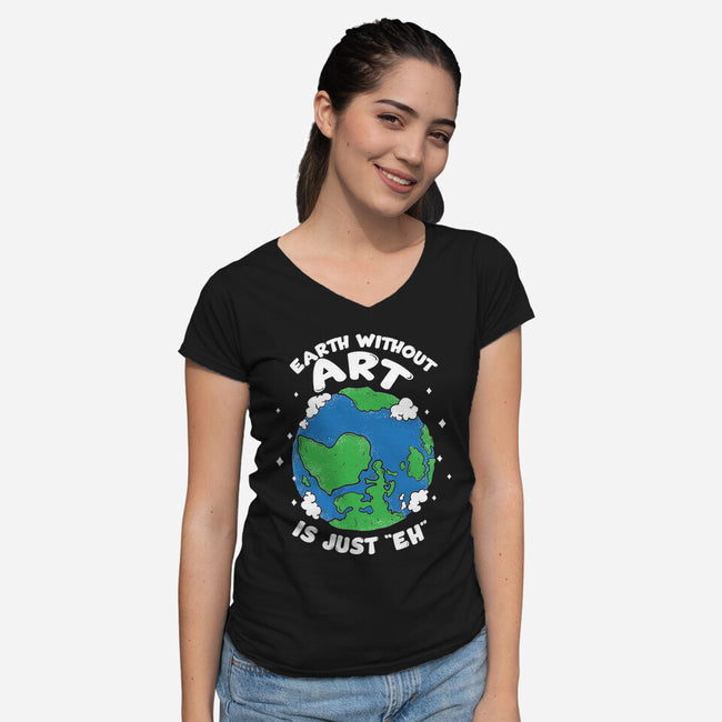 Is Just Eh-Womens-V-Neck-Tee-turborat14