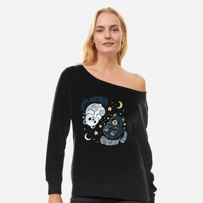 Ying Yang Ursa-Womens-Off Shoulder-Sweatshirt-Vallina84