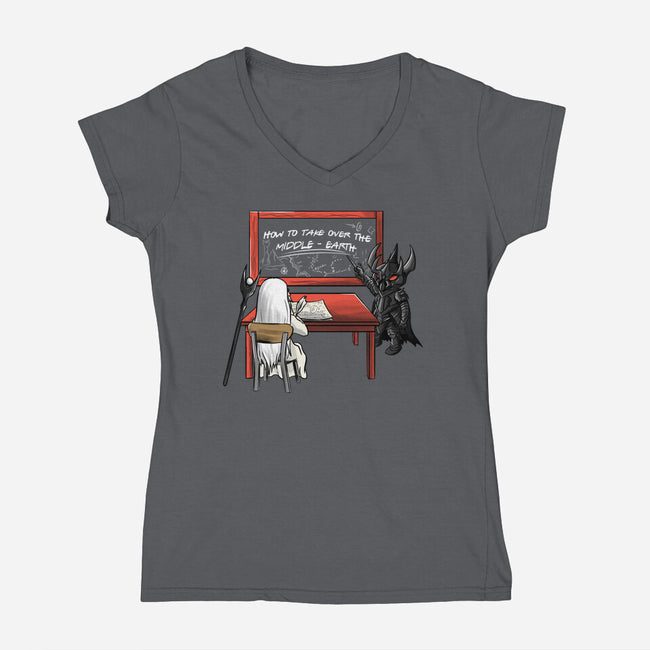 Take Over Middle Earth-Womens-V-Neck-Tee-fanfabio