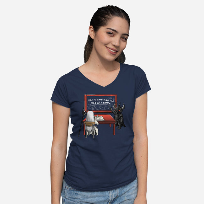 Take Over Middle Earth-Womens-V-Neck-Tee-fanfabio