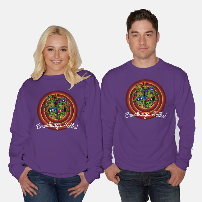 Cowabunga Folks-Unisex-Crew Neck-Sweatshirt-zascanauta