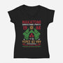 Nakatomi Christmas Party-Womens-V-Neck-Tee-Tronyx79