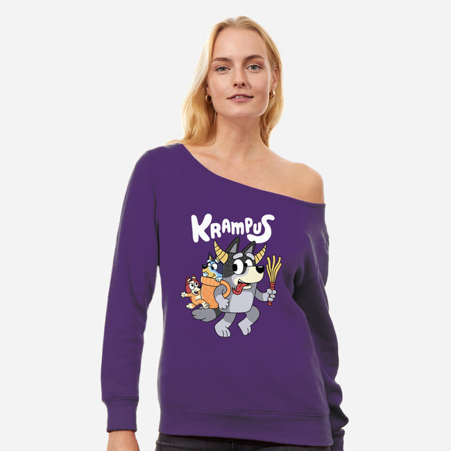 Krampus Bluey-Womens-Off Shoulder-Sweatshirt-Nemons