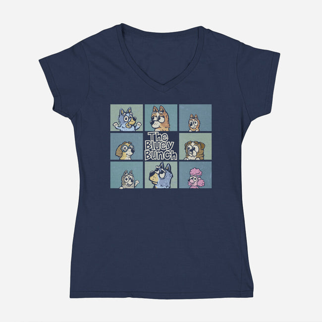 The Bluey Bunch-Womens-V-Neck-Tee-kg07