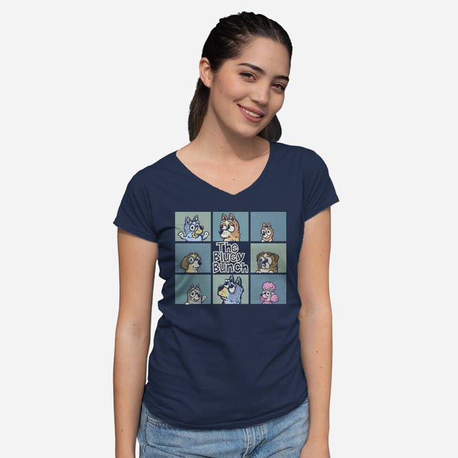 The Bluey Bunch-Womens-V-Neck-Tee-kg07