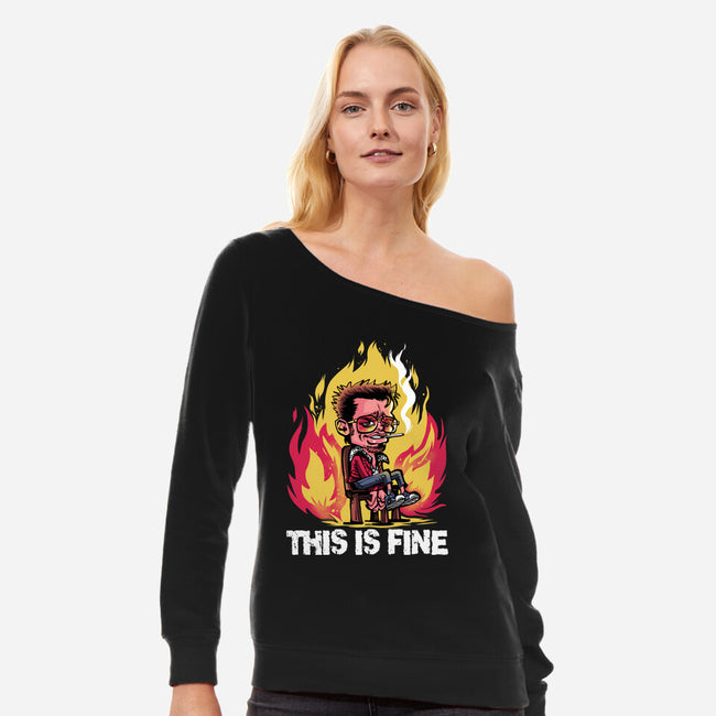 Tyler Loves Fire-Womens-Off Shoulder-Sweatshirt-zascanauta