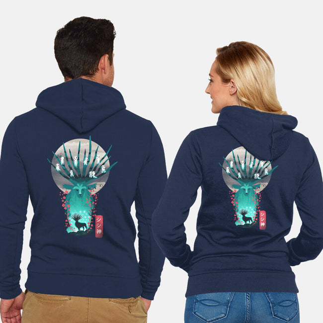 Deer God-Unisex-Zip-Up-Sweatshirt-dandingeroz