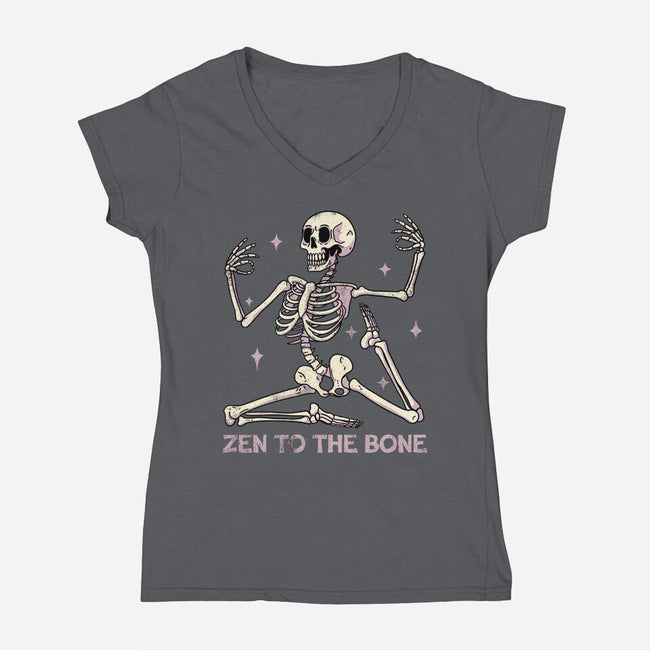 Zen To The Bone-Womens-V-Neck-Tee-fanfreak1