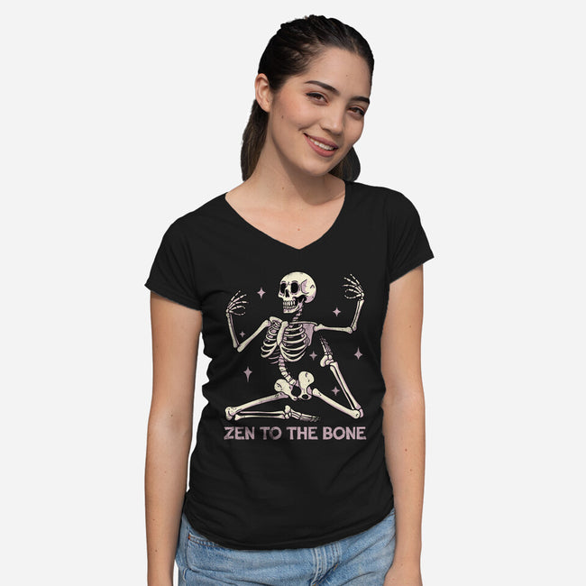 Zen To The Bone-Womens-V-Neck-Tee-fanfreak1