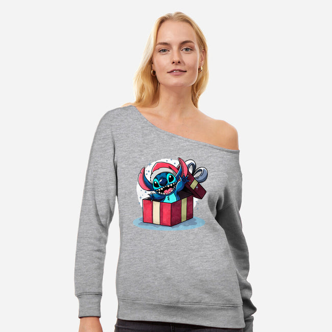 Alien Surprise-Womens-Off Shoulder-Sweatshirt-fanfreak1