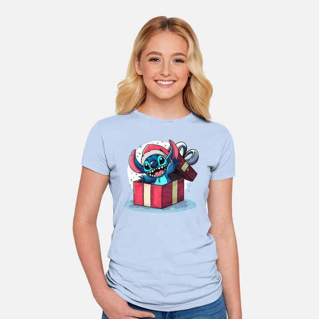 Alien Surprise-Womens-Fitted-Tee-fanfreak1