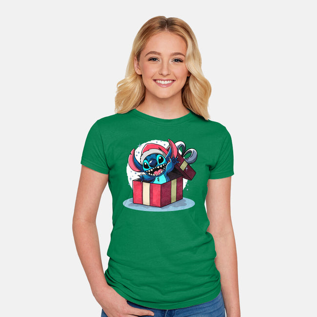 Alien Surprise-Womens-Fitted-Tee-fanfreak1