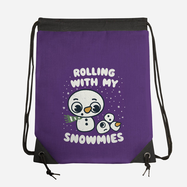 Rolling With My Snowmies-None-Drawstring-Bag-Weird & Punderful