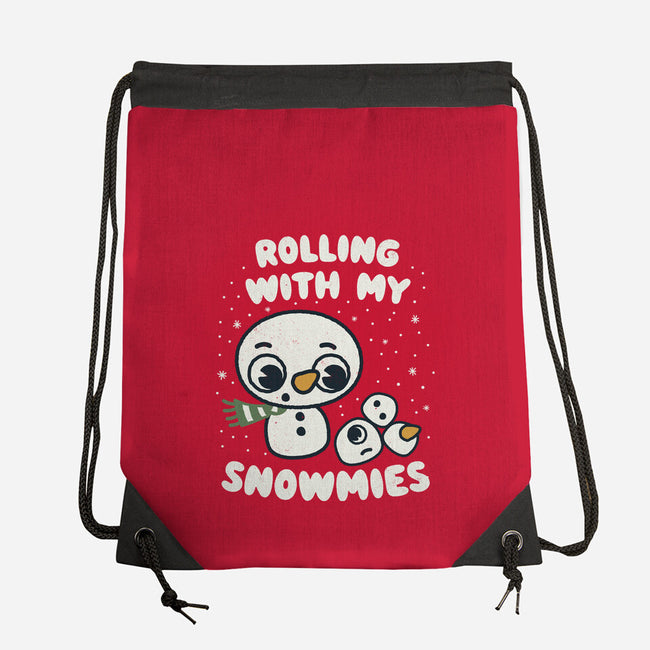 Rolling With My Snowmies-None-Drawstring-Bag-Weird & Punderful