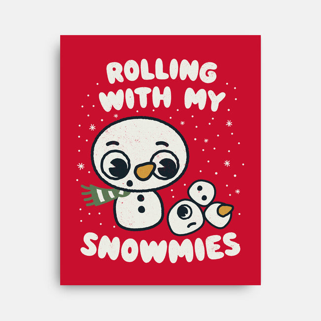 Rolling With My Snowmies-None-Stretched-Canvas-Weird & Punderful