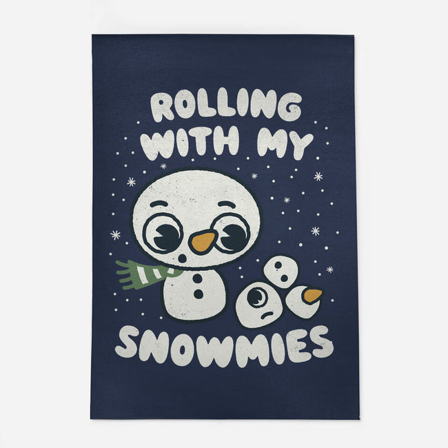 Rolling With My Snowmies-None-Outdoor-Rug-Weird & Punderful